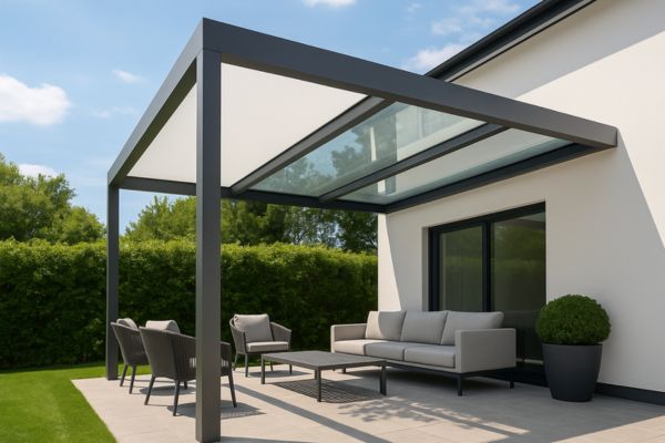 Pergola techo fijo mixto